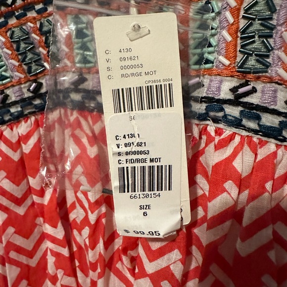 Anthropologie Beaded & Embroidered Flutter Sleeve Mini Dress - Picture 8 of 8